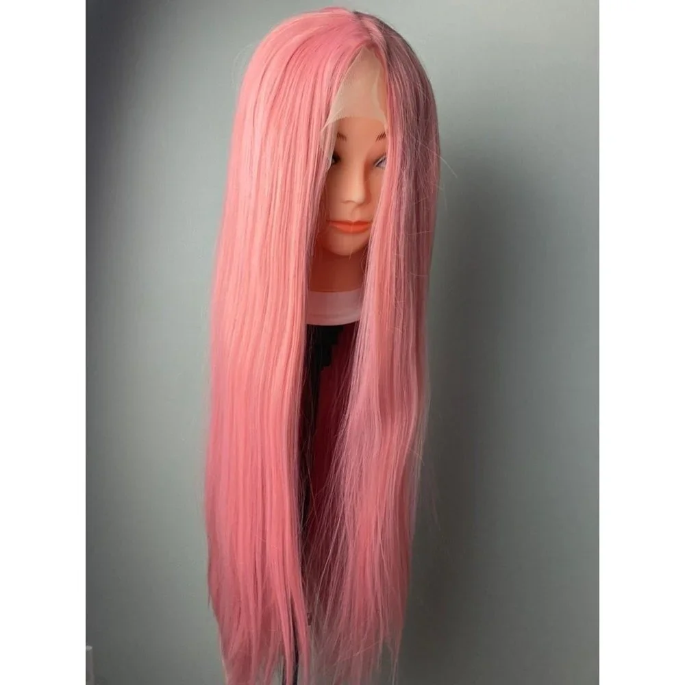 Pink Straight Lace Wig